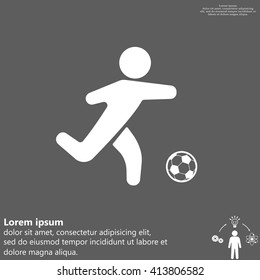 football (soccer) player silhouette with ball isolated