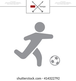football (soccer) player silhouette with ball isolated