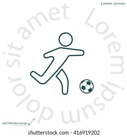 football (soccer) player silhouette with ball isolated