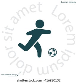 football (soccer) player silhouette with ball isolated