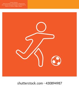 football (soccer) player silhouette with ball isolated