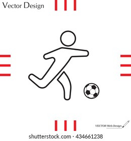 football (soccer) player silhouette with ball isolated