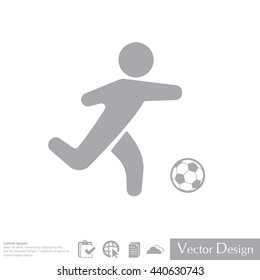 football (soccer) player silhouette with ball isolated