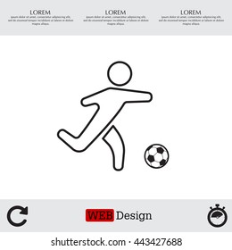 football (soccer) player silhouette with ball isolated