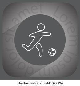 football (soccer) player silhouette with ball isolated