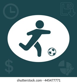 football (soccer) player silhouette with ball isolated