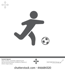 football (soccer) player silhouette with ball 