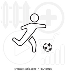 football (soccer) player silhouette with ball isolated