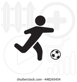 football (soccer) player silhouette with ball 