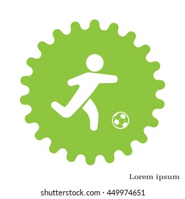 football (soccer) player silhouette with ball 