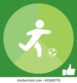 football (soccer) player silhouette with ball 