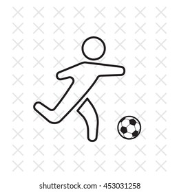 football (soccer) player silhouette with ball isolated