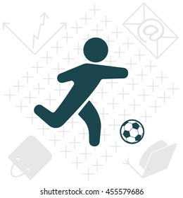 football (soccer) player silhouette with ball 