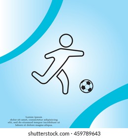 football (soccer) player silhouette with ball isolated