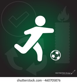football (soccer) player silhouette with ball 