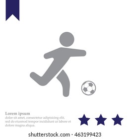 football (soccer) player silhouette with ball 