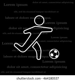 football (soccer) player silhouette with ball isolated