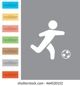 football (soccer) player silhouette with ball 