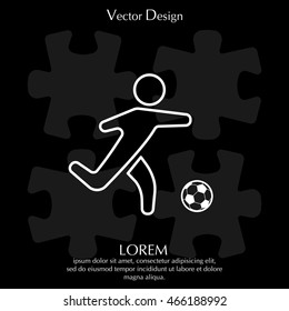 football (soccer) player silhouette with ball isolated
