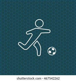 football (soccer) player silhouette with ball isolated