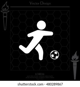football (soccer) player silhouette with ball 
