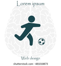 football (soccer) player silhouette with ball 