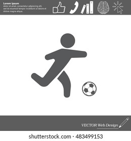 football (soccer) player silhouette with ball 