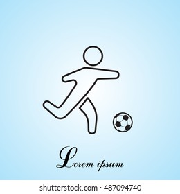 football (soccer) player silhouette with ball isolated