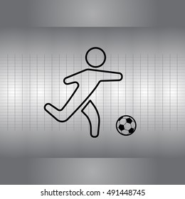 football (soccer) player silhouette with ball isolated