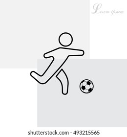 football (soccer) player silhouette with ball isolated