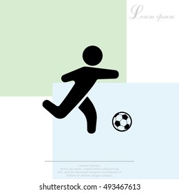 football (soccer) player silhouette with ball 