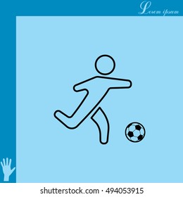 football (soccer) player silhouette with ball isolated