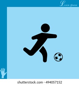 football (soccer) player silhouette with ball 