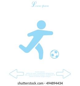 football (soccer) player silhouette with ball 