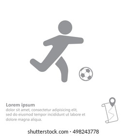 football (soccer) player silhouette with ball 