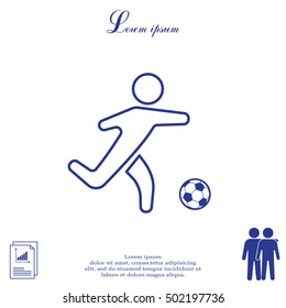 football (soccer) player silhouette with ball isolated