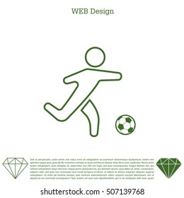 football (soccer) player silhouette with ball isolated