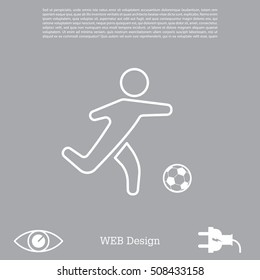 football (soccer) player silhouette with ball isolated