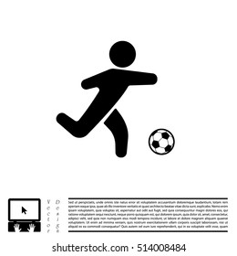 football (soccer) player silhouette with ball 