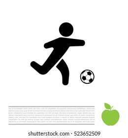 football (soccer) player silhouette with ball 