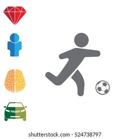 football (soccer) player silhouette with ball 