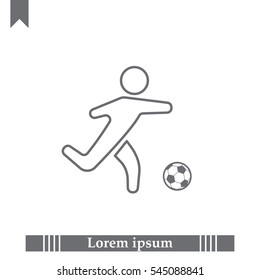 football (soccer) player silhouette with ball isolated
