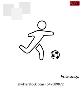 football (soccer) player silhouette with ball isolated