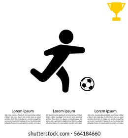 football (soccer) player silhouette with ball 