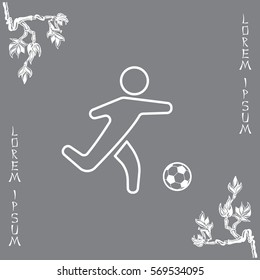football (soccer) player silhouette with ball isolated