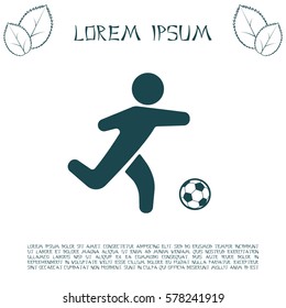 football (soccer) player silhouette with ball 