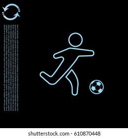 football (soccer) player silhouette with ball isolated