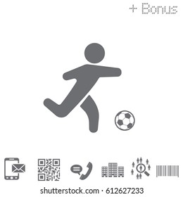football (soccer) player silhouette with ball 