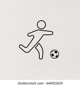 football (soccer) player silhouette with ball isolated