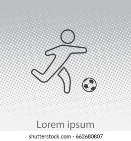 football (soccer) player silhouette with ball isolated